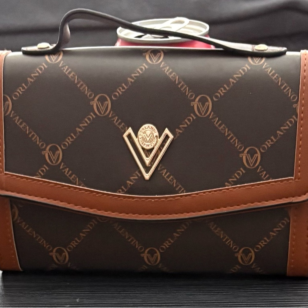 Valentino Orlandi Dark Brown and Tan Clutch